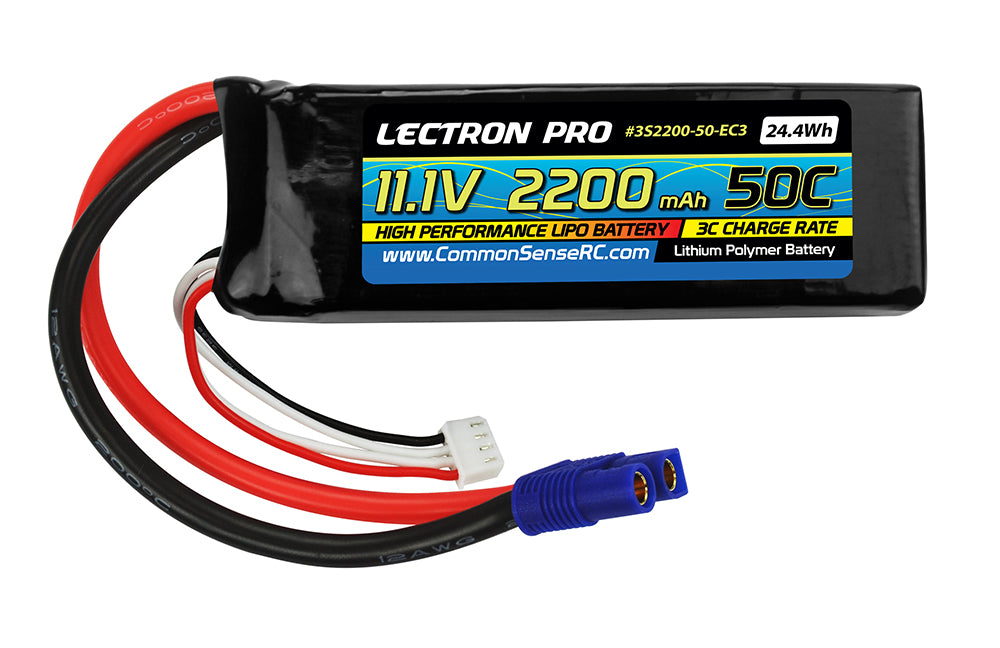 COM 3S2200-50-EC3 LECTRON 2200mAh 11.1V 50C LiPo – Hobby-Sports.com