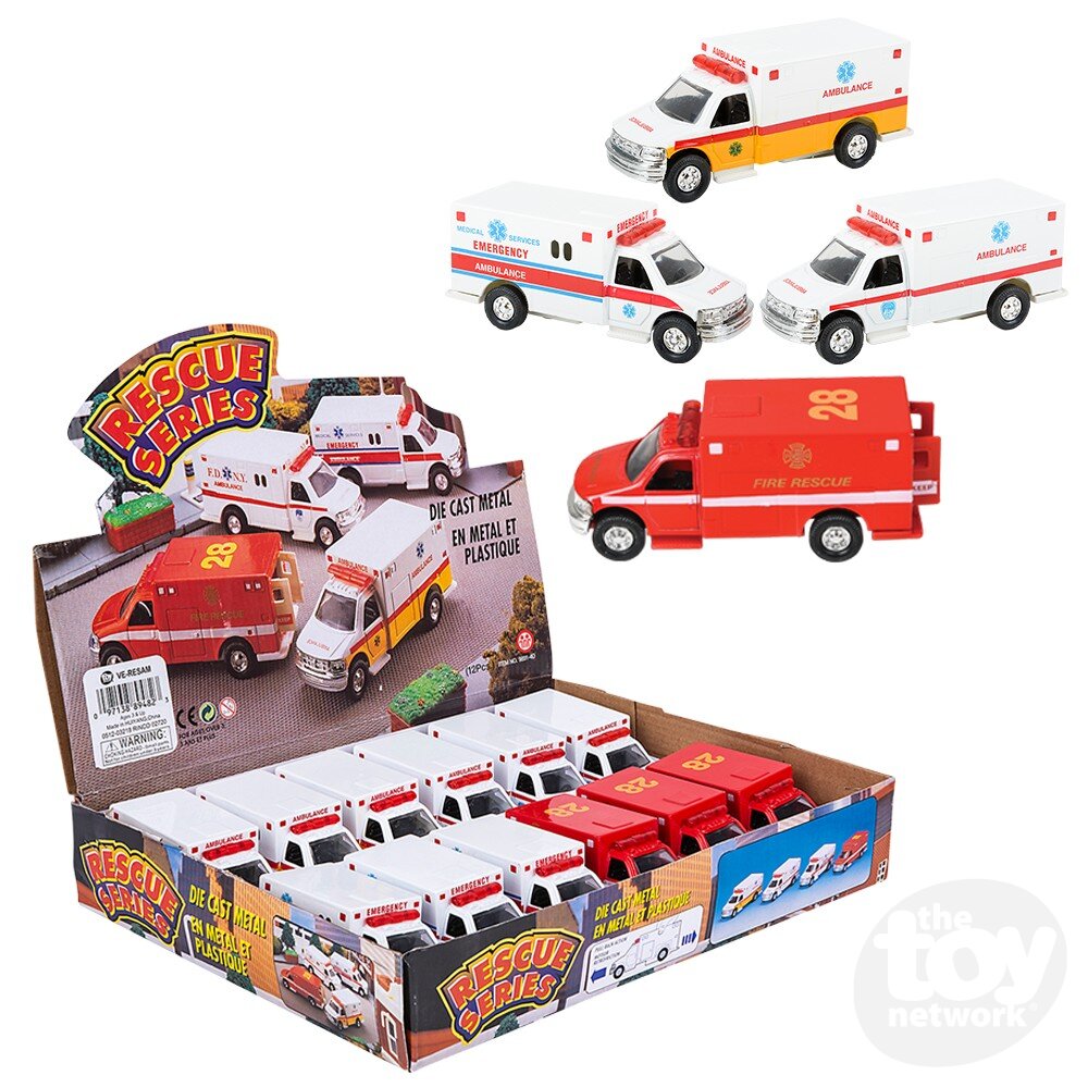 5" DIE CAST PULL BACK RESCUE AMBULANCE TVE-RESAM