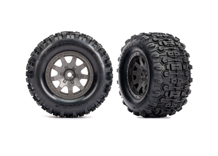 Mini Maxx Front Tires & Wheels, Assembled, Traxxas, #10771