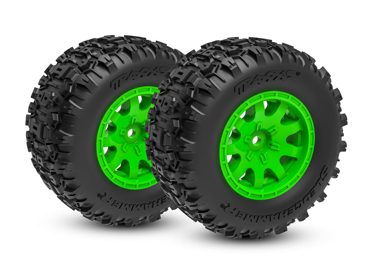 Mini Maxx Front Tires & Wheels, Assembled, Traxxas, #10771