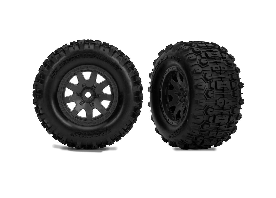Mini Maxx Front Tires & Wheels, Assembled, Traxxas, #10771