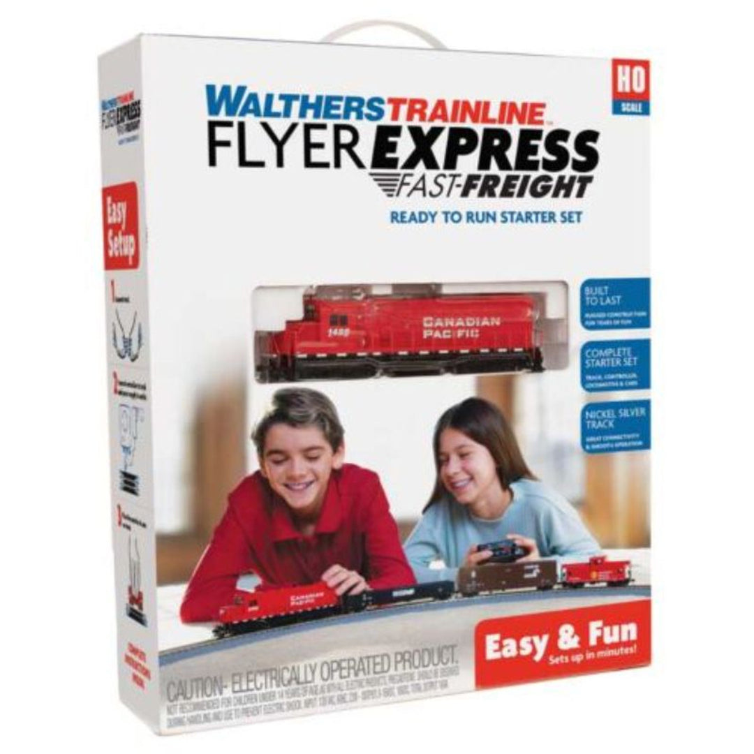 Walthers Trainline 1211 - Flyer Express Fast Freight Train Set - Standard DC - Canadian Pacific (CP) - HO Scale
