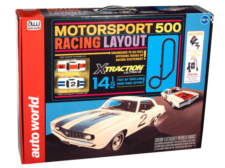 14′ Motorsport 500 Slot Race Set1969 Chevrolet Camaro1969 Do Auto World SRS346
