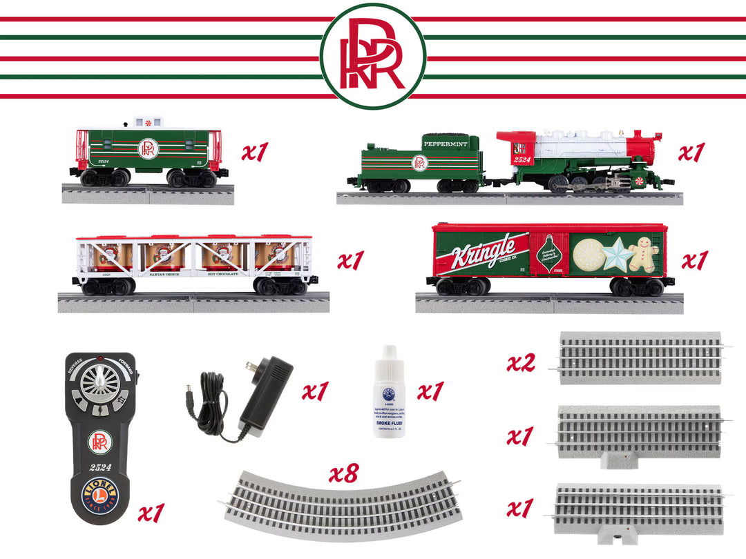 O RTR Peppermint Railroad 0-8-0 Christmas Freight LionChief Lionel #2523120