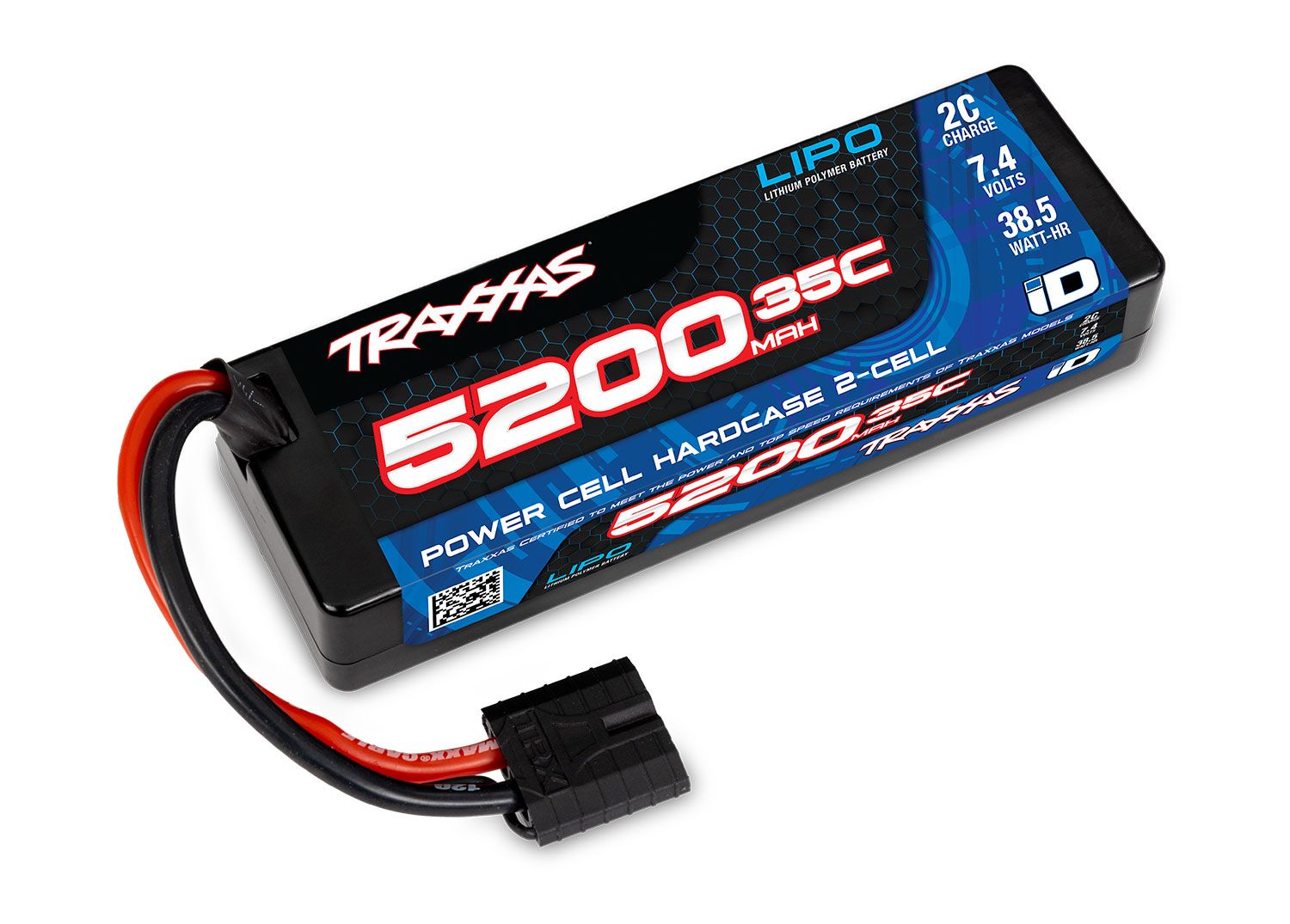 5200mAh 7.4v 2-cell 35C Hard Case LiPo Battery Traxxas 2844R