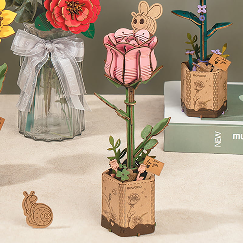 ROWOOD Pink Rose Robotime TW041