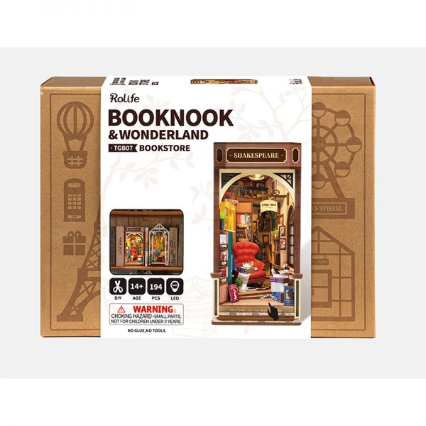 Rolife Bookstore DIY Book Nook Shelf Insert Kit Robotime TGB07