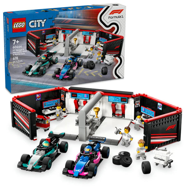 60444 F1 Garage & Mercedes-AMG & Alpine Cars LEGO
