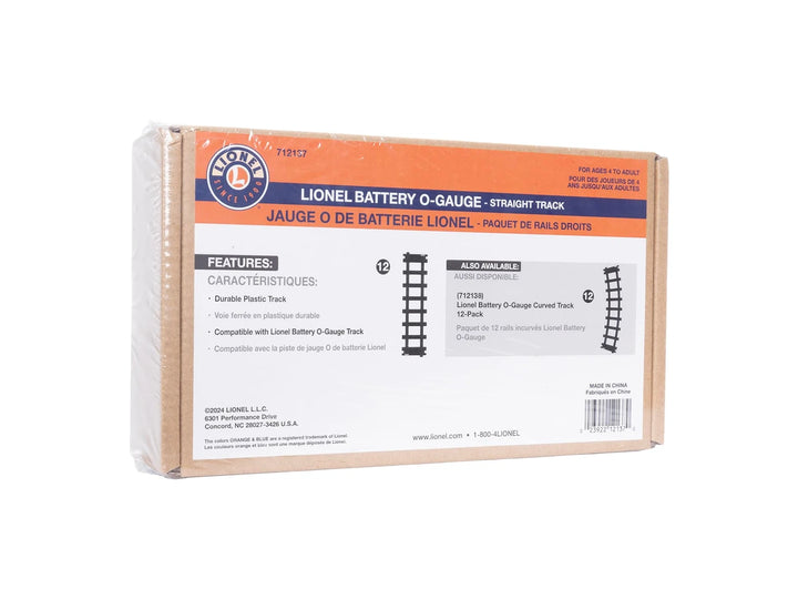 LIONEL - Battery O Gauge 12-Piece Straight Black Plastic Track Pack - 712137 80-712137