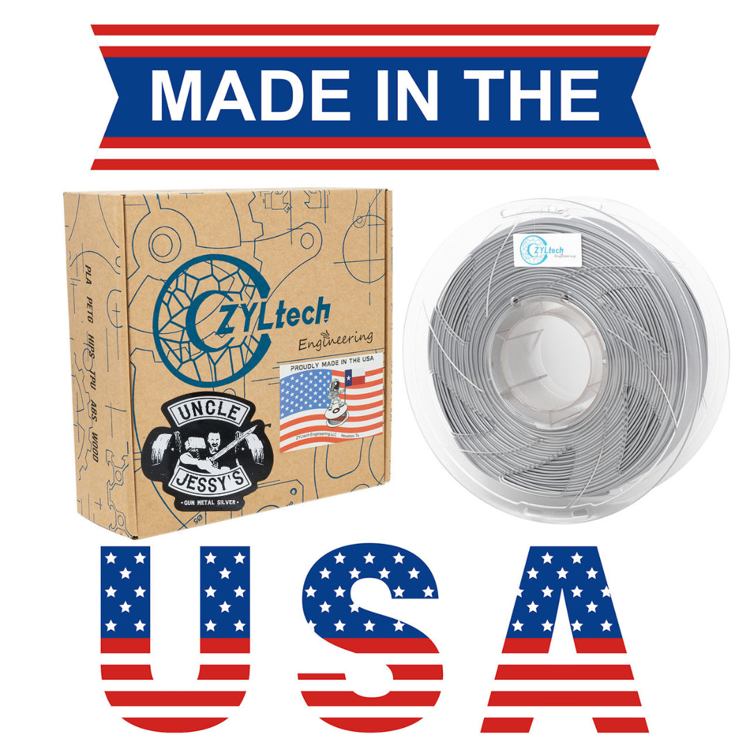 PLA Filament Metallic Uncle Jessy's Gun Metal Silver ZYLtech Engineering FMT-PLA-UJGM-SV
