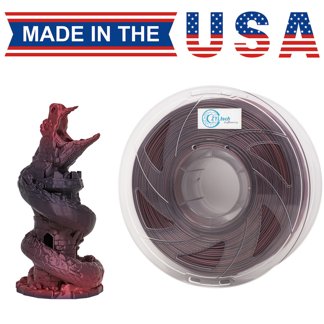 Dual Gradient Silk Series 3D Printer Filament 1.75mm 1 kg 2.2 lbs (Color: Graphite Rose) ZYLtech Engineering FMT-DGT-GRS
