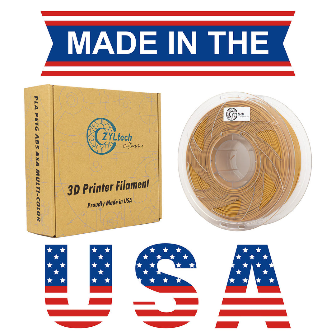 PLA 3D Printer Filament 1.75mm 1kg TAN BROWN ZYLtech Engineering FMT-PLA-TBN