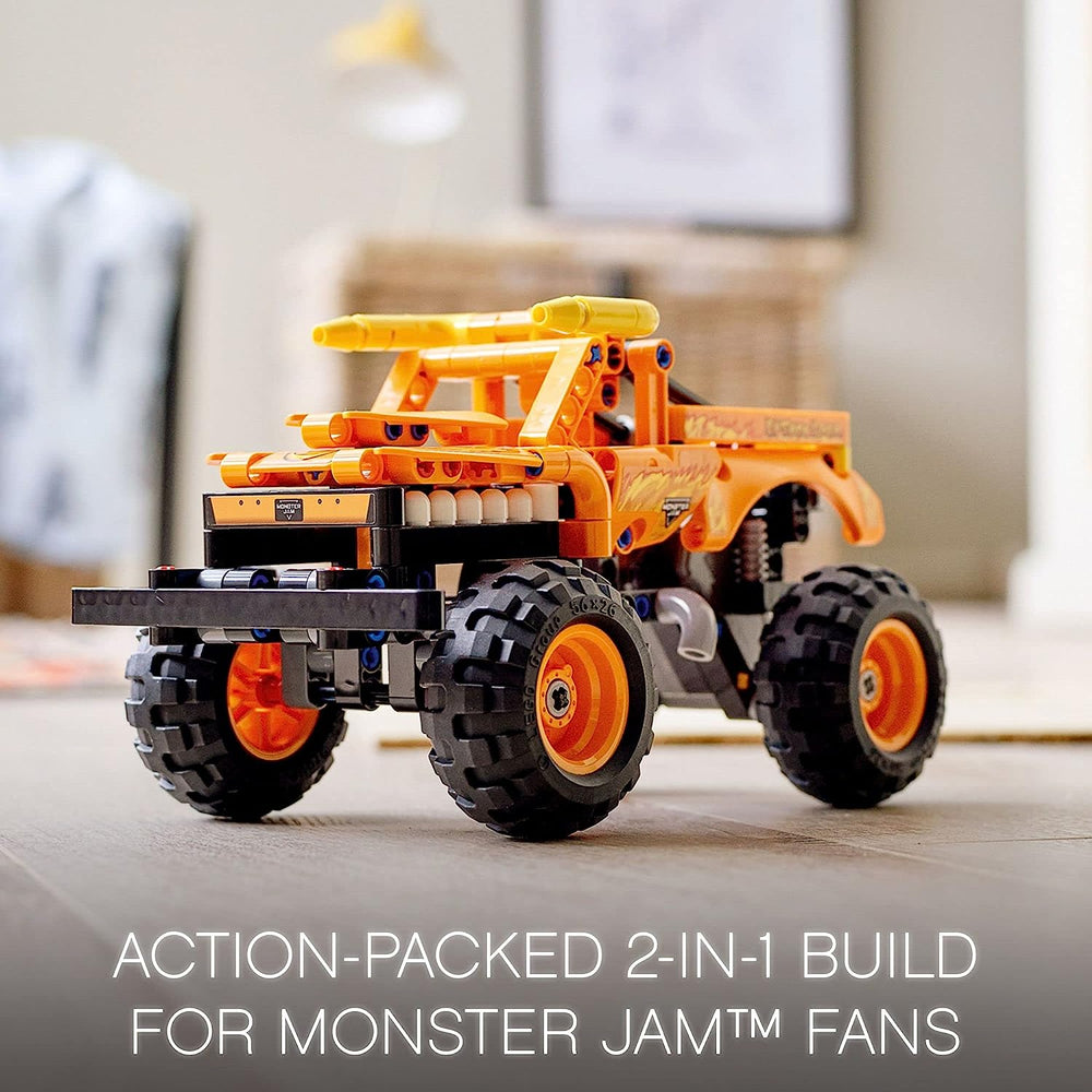 42135 Technic Monster Jam El Toro Loco, 2 in 1 Pull Back Truck to Off Roader Car Toy LEGO
