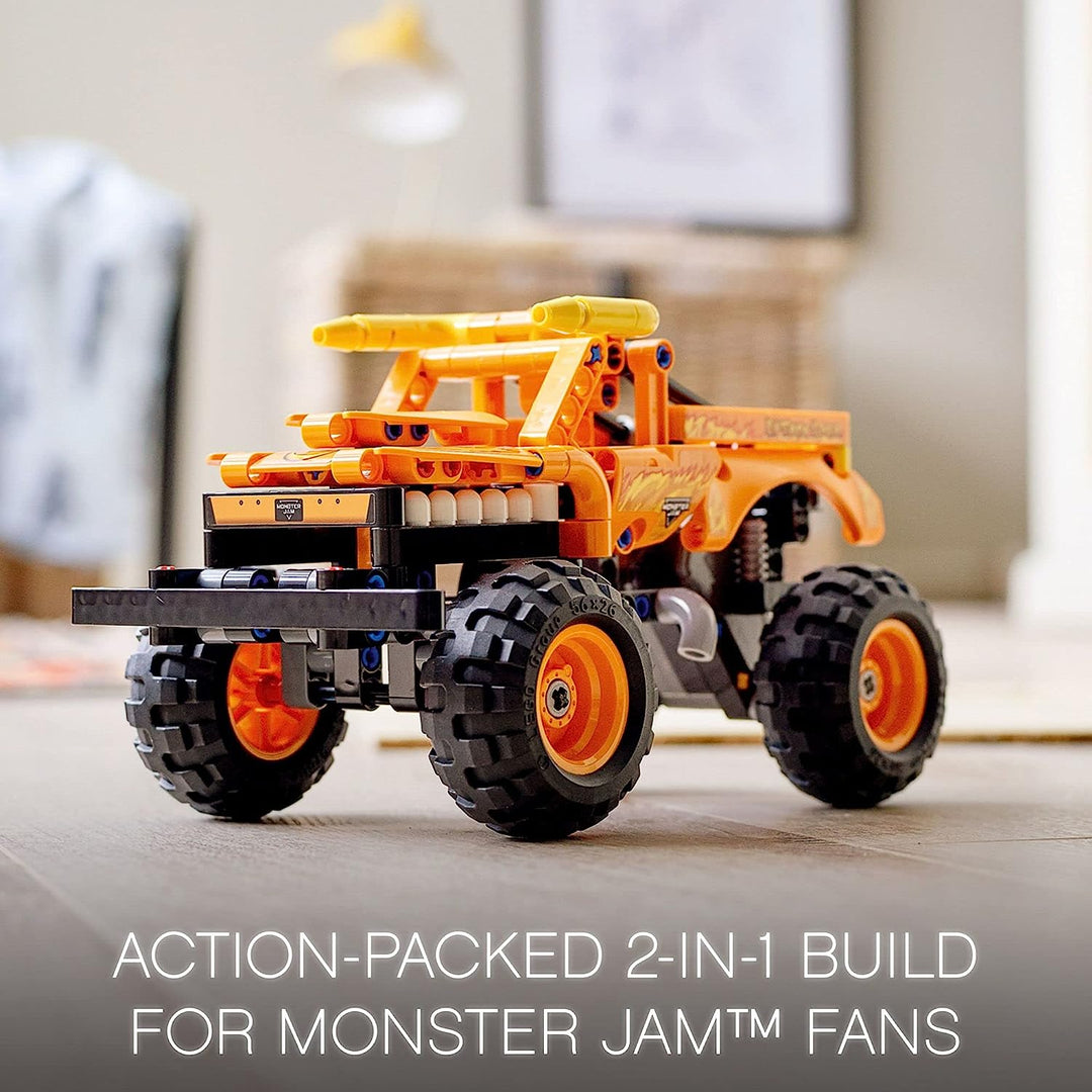 42135 Technic Monster Jam El Toro Loco, 2 in 1 Pull Back Truck to Off Roader Car Toy LEGO