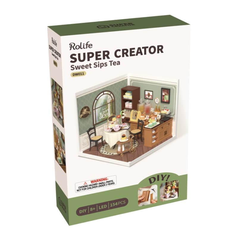 Sweet Sips Tea DIY Plastic Miniature House Robotime DW011