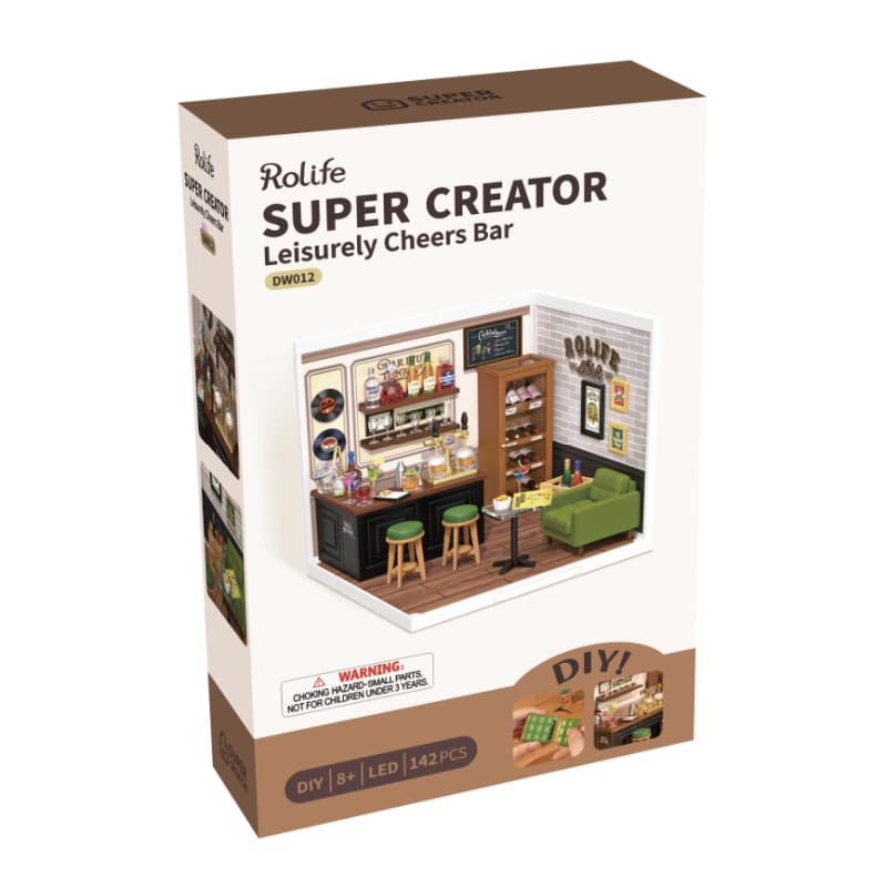 Leisurely Cheers Bar DIY Plastic Miniature House Robotime DW012