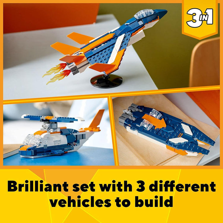 31126 Creator 3 in 1 Supersonic Jet Plane Toy LEGO