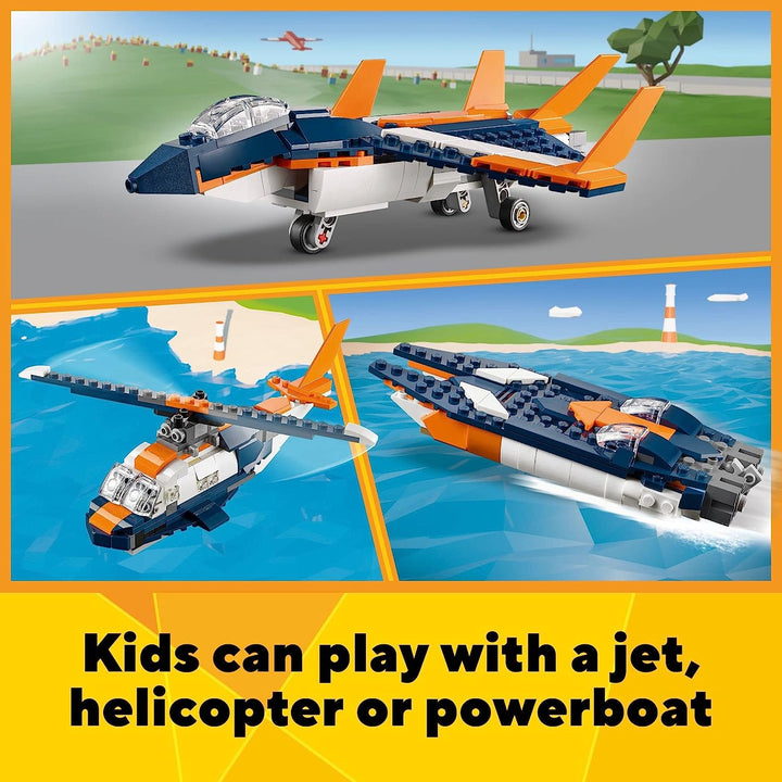 31126 Creator 3 in 1 Supersonic Jet Plane Toy LEGO