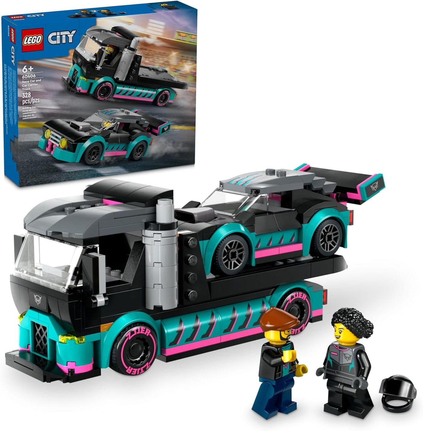 Race Car and Car Carrier Truck LEGO 60406