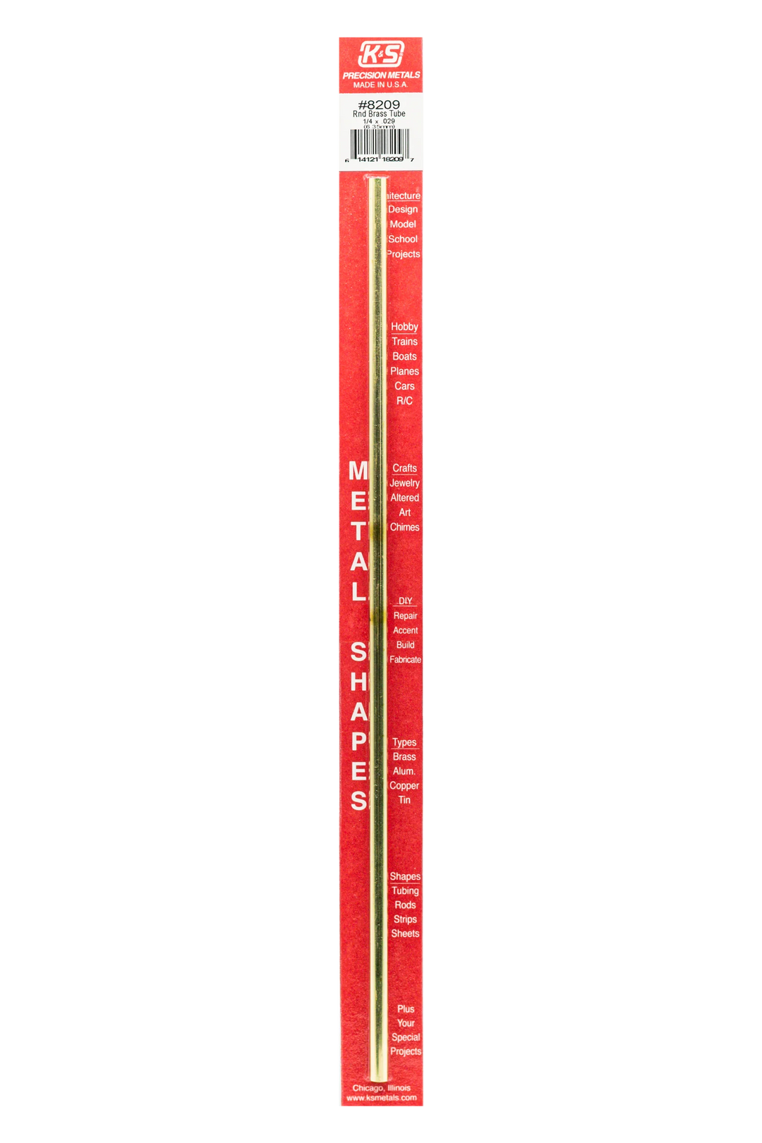 1/4 x .029 wall Brass Tube