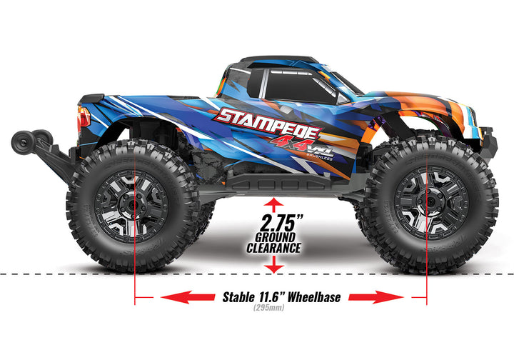 Stampede 4X4 VXL with Extreme Heavy Duty Upgrades Traxxas 90376-4