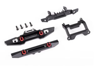 BUMPER FRONT (1) REAR (1) ALUM BLK Traxxas 9734X

