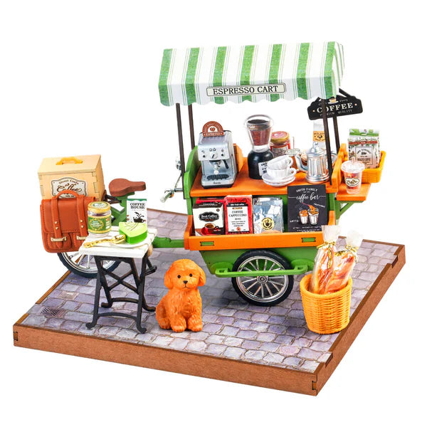 Rolife Aromatic Coffee Cart DIY Miniature House DG182
