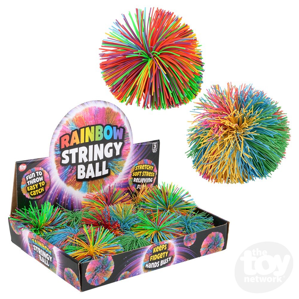 3.5" RAINBOW POM POM BALL Toy Network TBA-RBPOM

