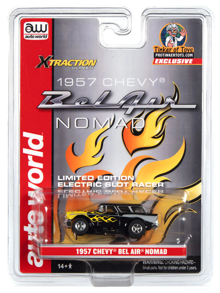 BLACK & YELLOW FLAME 1957 CHEVROLET NOMAD | CP7820 | AUTO WORLD