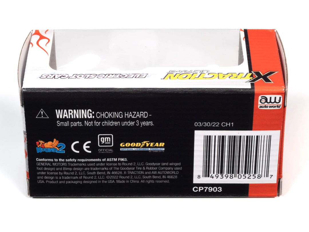 HO 1955 Chevy Bel Air White with Red Flames Auto World Slot Car