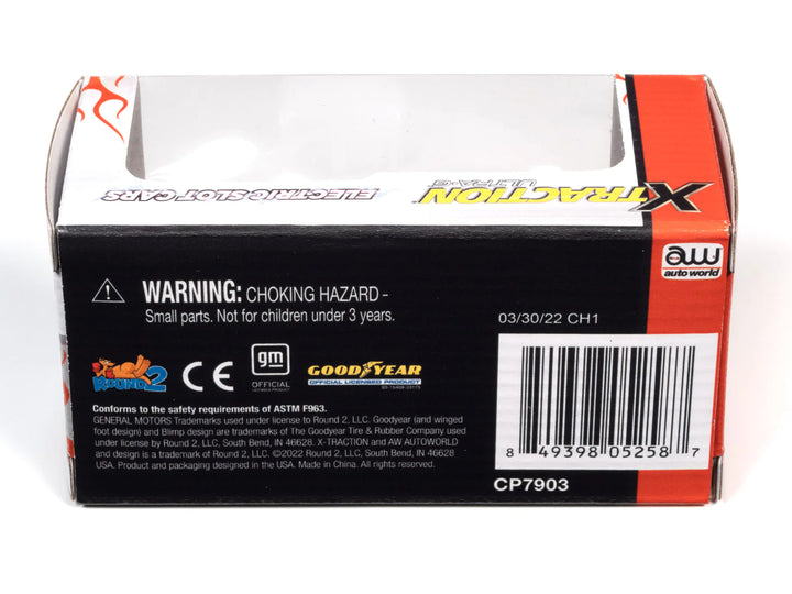 HO 1955 Chevy Bel Air White with Red Flames Auto World Slot Car