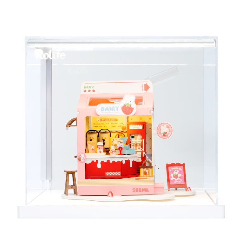 Rolife Food Box Shop, Strawberry Milk Box Robotime DS034