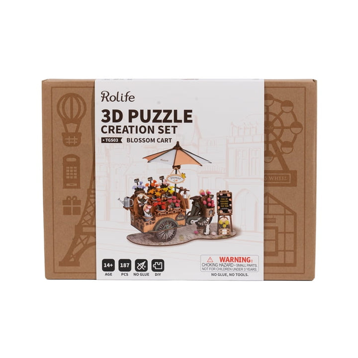 Blossom Cart 3D Wooden Puzzle Robotime TGS03