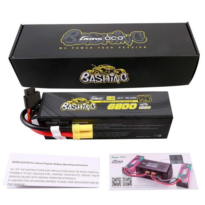 Gens Ace G-Tech 4S Bashing Series Hardcase LiPo Battery 120C (14.8V/6800mAh) w/EC5 GEA684S12E5GT