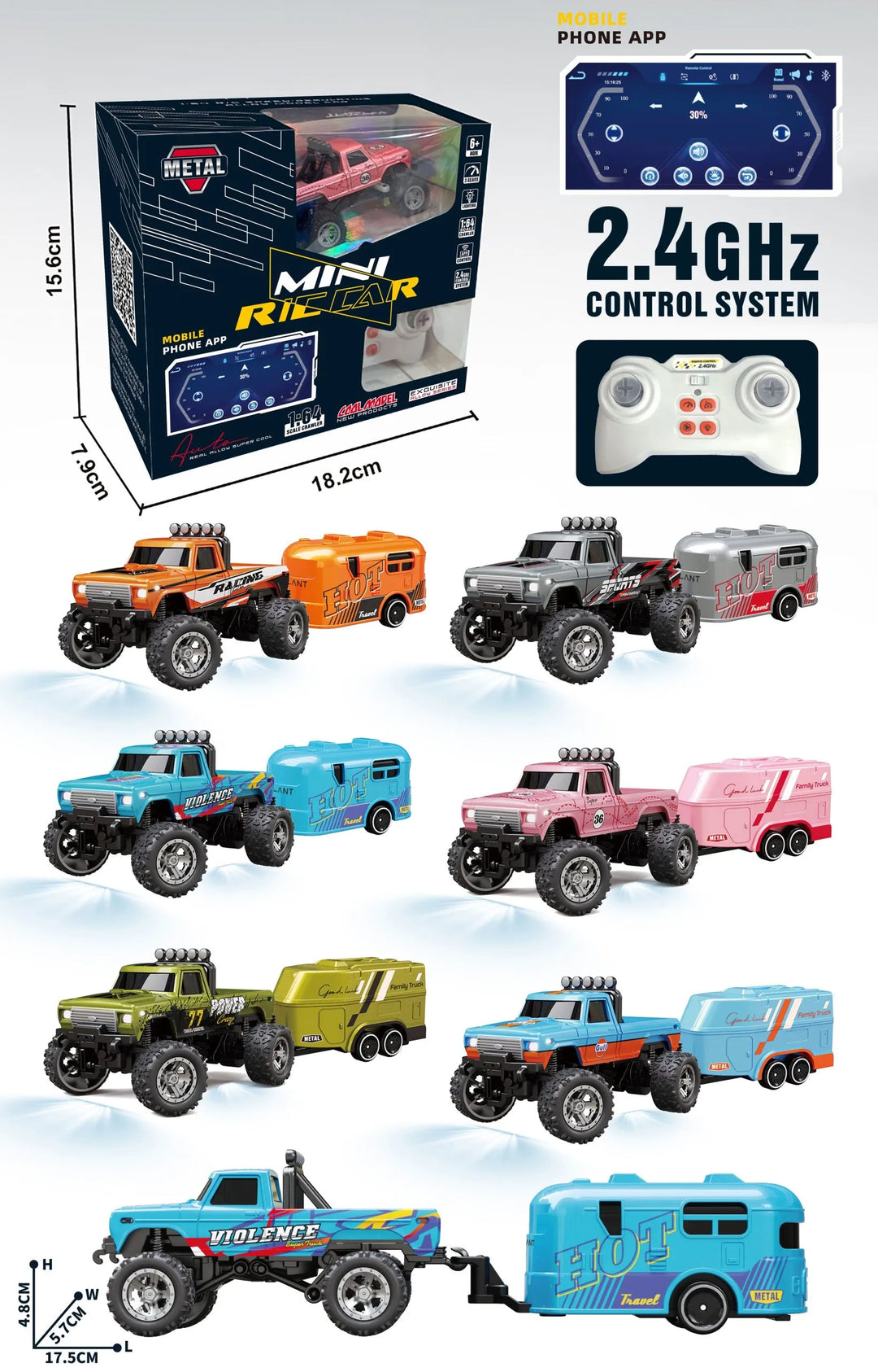 RC PRO 1/64 Truck w/ Trailer HG4-136