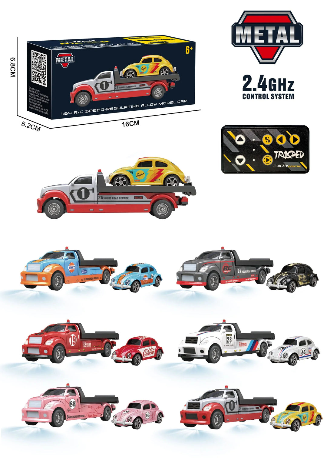 RC PRO 1/64 R/C Tow truck with Beetle HG4-186