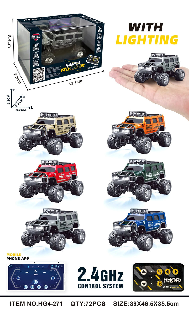 RC PRO 1:64 R/C Hummer RC Car With APP control HG4-271