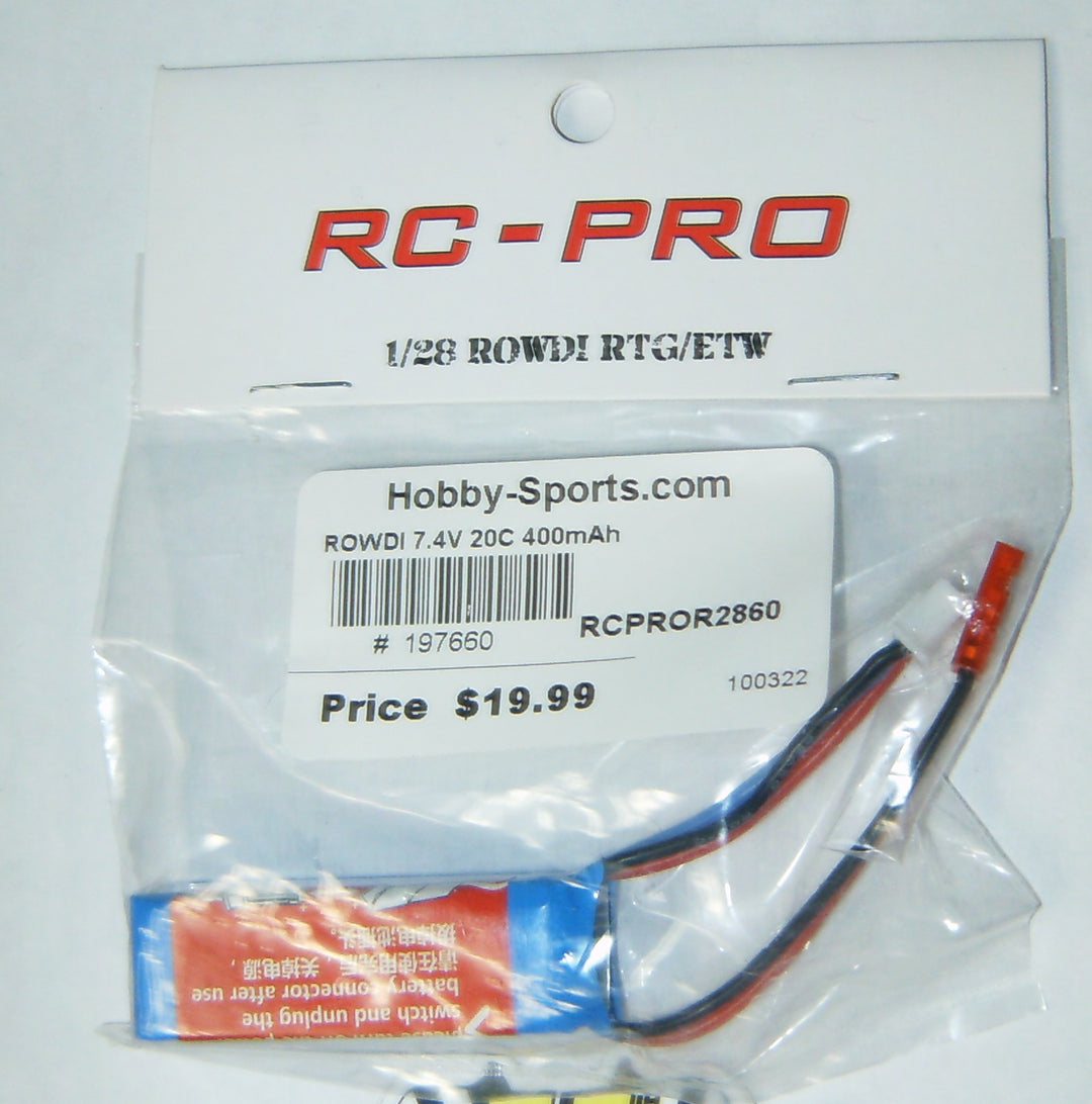 ROWDI 7.4V 20C 400mAh RCPRO RCPR2860