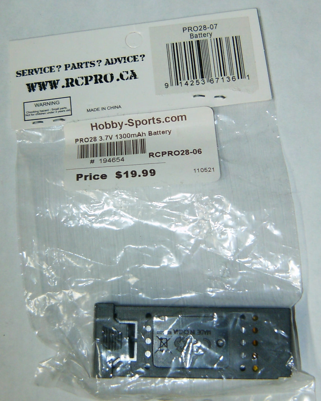 PRO28 3.7V 1300mAh Battery RCPRO RC PRO 28-06