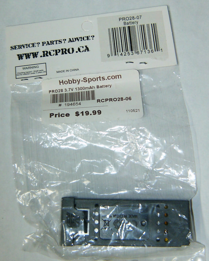 PRO28 3.7V 1300mAh Battery RCPRO RC PRO 28-06