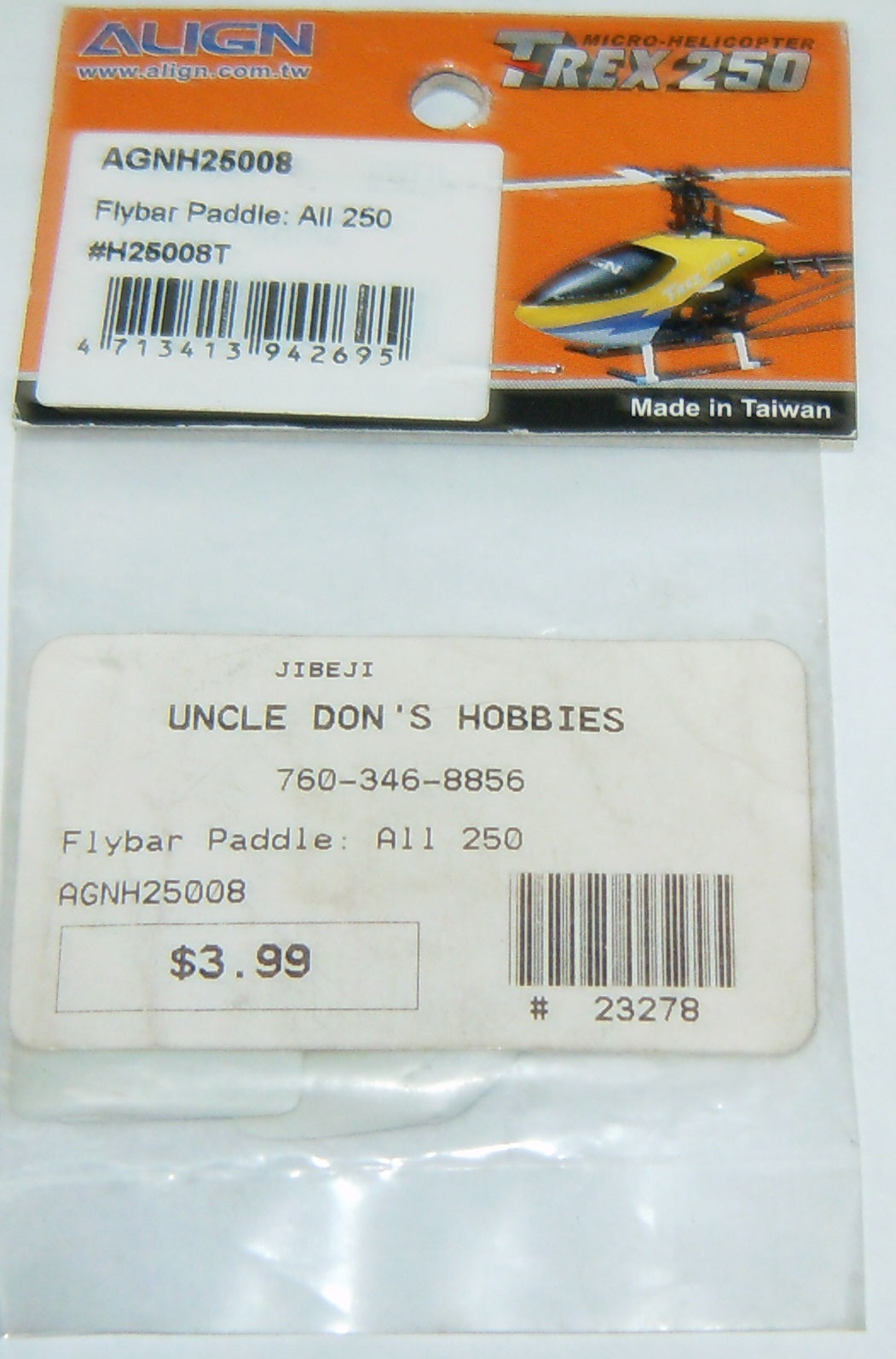 AGNH 25008 Flybar Paddle: All 250