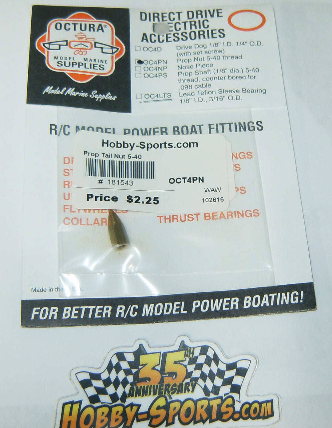 OCT 4PN Prop Tail Nut 5-40