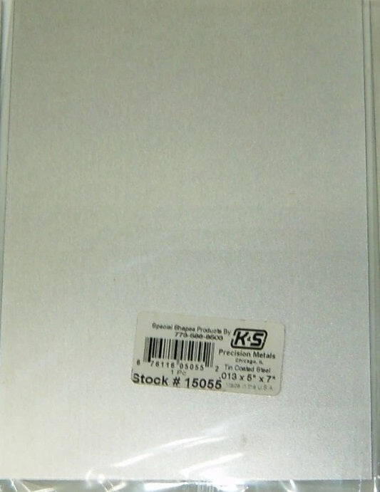 Tin Sheet .013 5 X 7", Carded