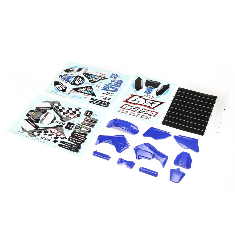 Blue Plastics with Wraps: Promoto-MX Losi LOS260001
