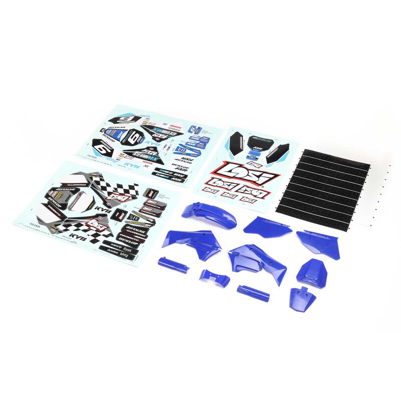 Blue Plastics with Wraps: Promoto-MX Losi LOS260001