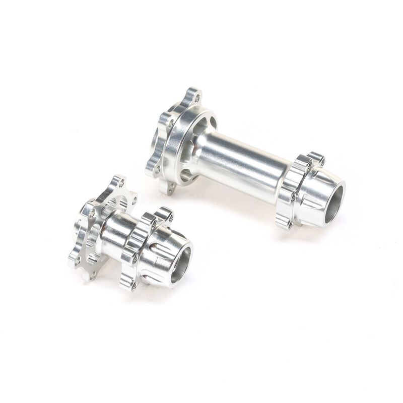 Aluminum Hub Set, Machined, Silver : Promoto-MX Losi LOS362005
