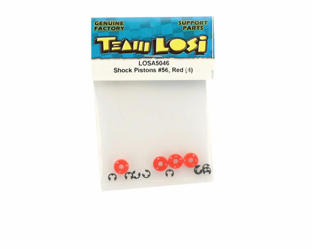 LOSA 5046 shock pistons #56, red, (4)