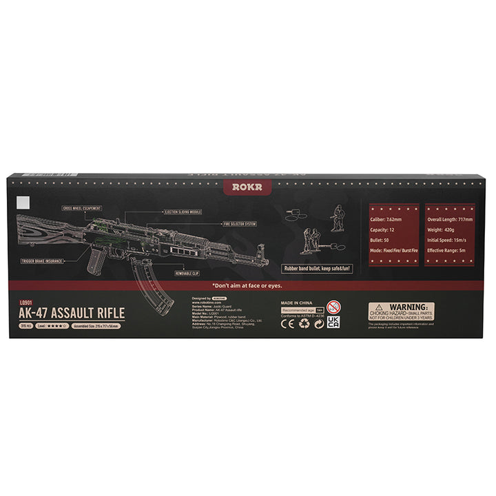 Justice Guard Gun Models; AK-47 Assault Rifle Rubber Band Gun Robotime LQ901