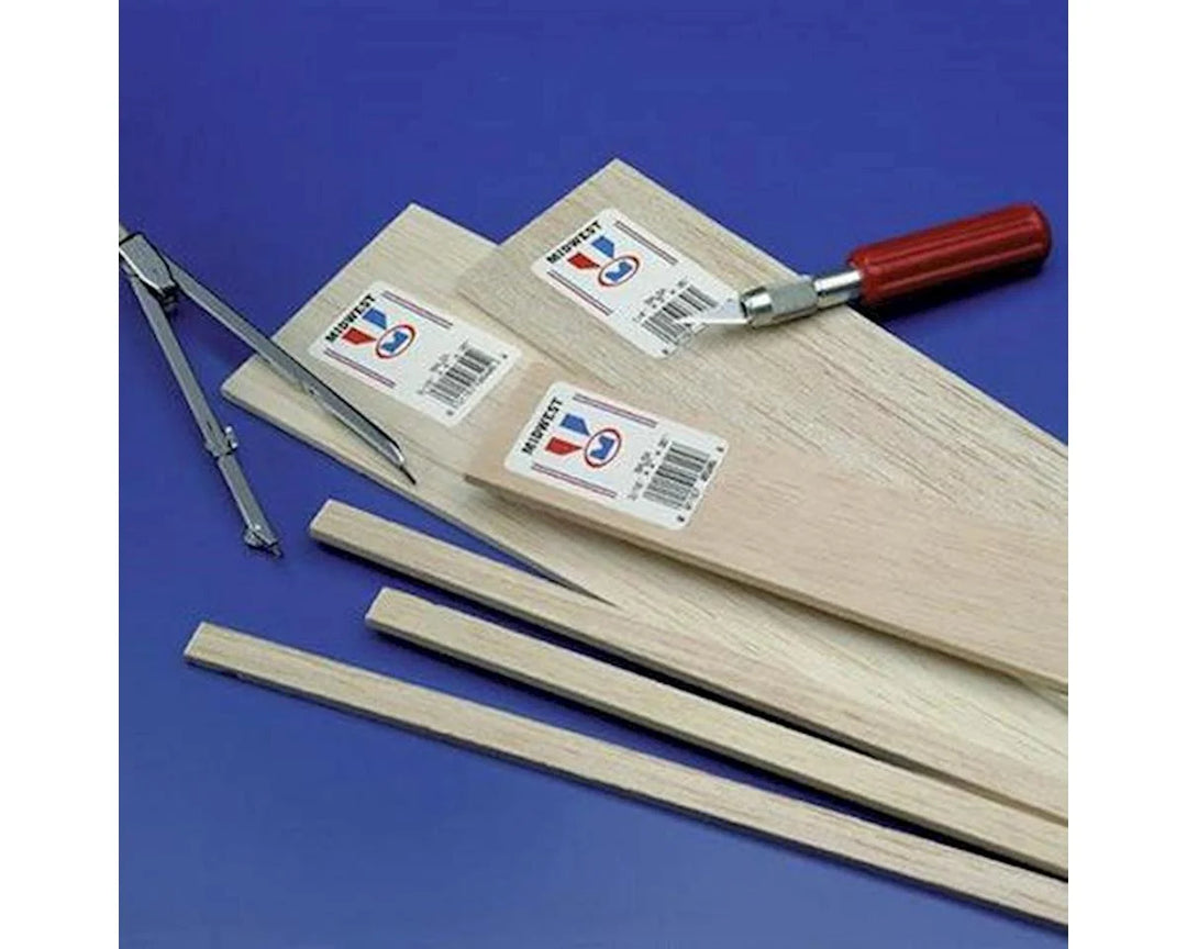 MID 6038 6038 Balsa 3/32x3/8x36" One Piece
