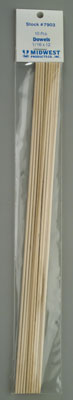 MIDR 5103 7903 Wood Dowels 1/16x12" (10)
